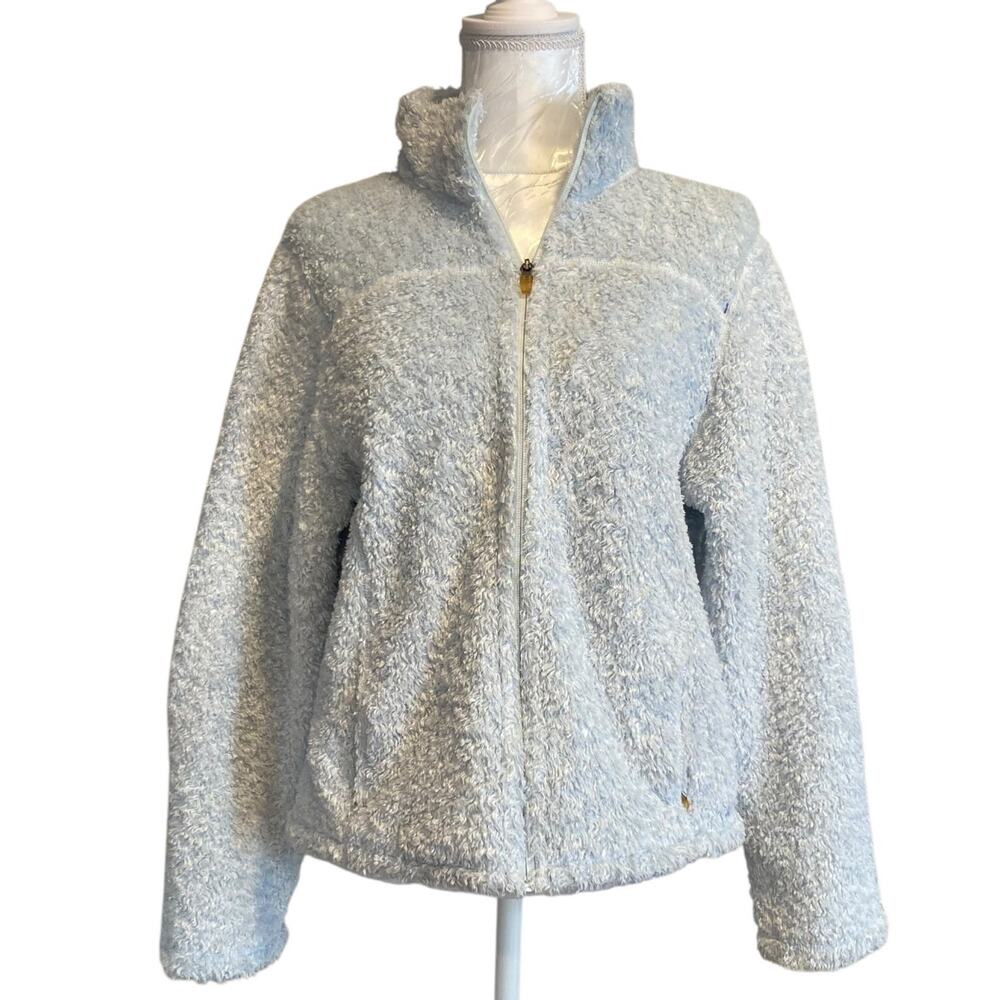 L.L.Bean Vintage Light Blue Fleece Jacket Women’s Size L Regular - Picture 2 of 16